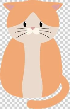Cat sit cute orange Stock Illustration