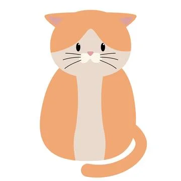 Cat sit cute orange Stock Illustration