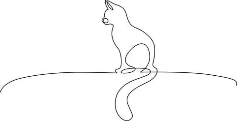 Cat sitting on fence Vector Stock Illustration