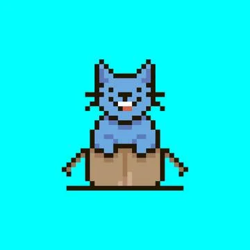 Cat sitting in an open cardboard box Illustrazione stock