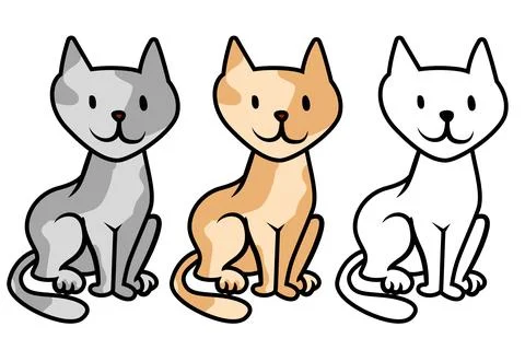 Cat sitting simple doodle style vector illustration clip art イラスト素材