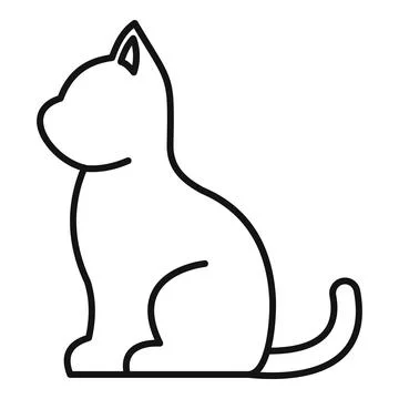 Cat sitting simple outline vector illustration Stock Illustration