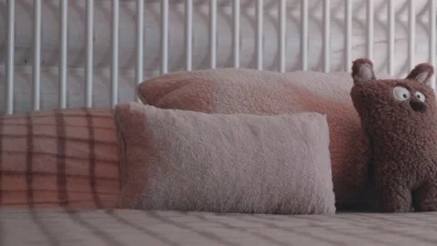 A cat sitting on top of a bed Stock Footage 131960547