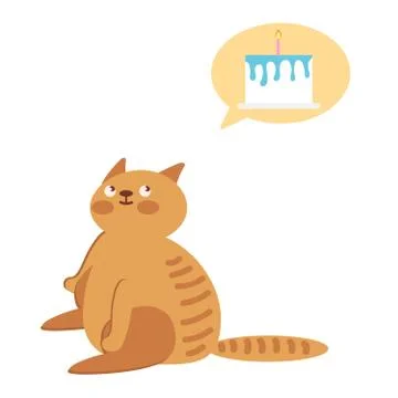 The cat is sitting on a white background Stock Illustration