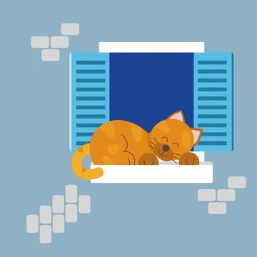 Cat sleeping Stock Illustration