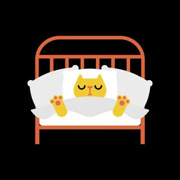 Cat is sleeping. Pet Sleeping in bed. Illustrazione stock