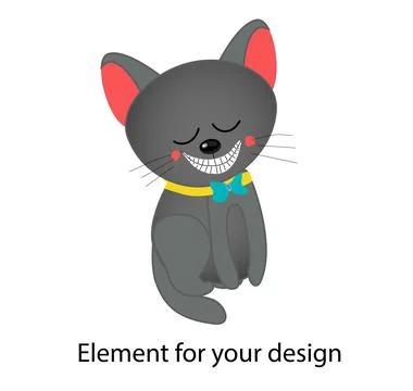 Cat with a smile. Vector illustration isolated on a white background. 스톡 일러스트