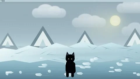 Cat in Snow Motion Background  Stock Footage 345589792