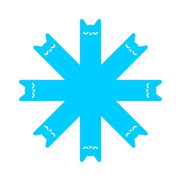 Cat snowflake isolated. Snowflake in form of cats イラスト素材