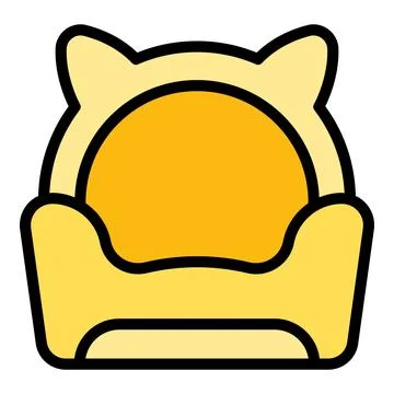 Cat soft house icon vector flat Stock Illustration