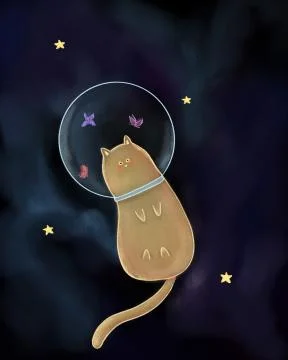 Cat in space Stockillustratie