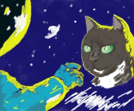 Cat in space Stock Illustration