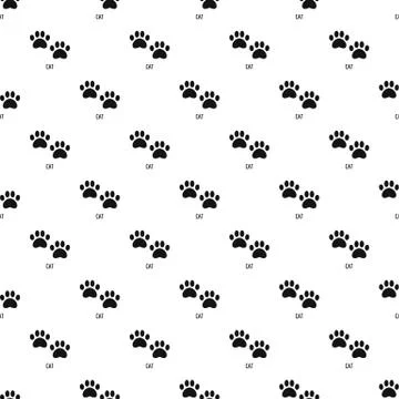 Cat step pattern seamless vector Stock Illustration