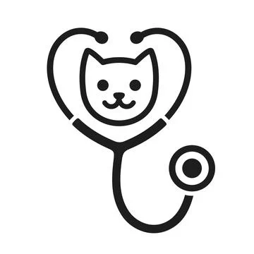 Cat stethoscope icon Stock Illustration