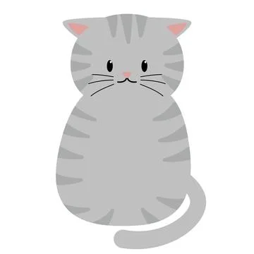 Cat sti cute gray Stock Illustration