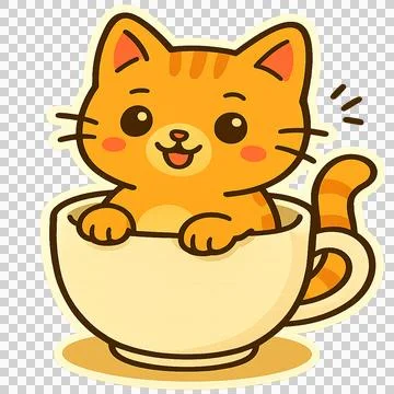 Cat Sticker Stock Illustration