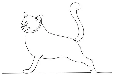 A cat is stretching its body Stock Illustration