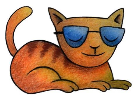 Cat with sunglasses Stock Illustration