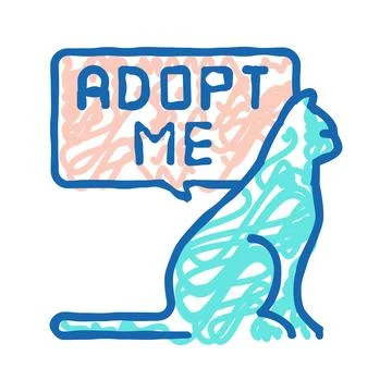 Cat talk adopt me icon doodle illustration Illustration