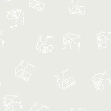 Cat talk adopt me line seamless pattern Illustration