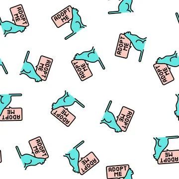 Cat talk adopt me vector seamless pattern 스톡 일러스트