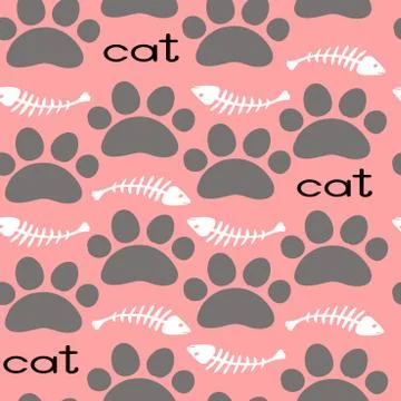 Cat textile pattern. vector seamless. Illustrazione stock
