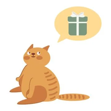 Cat thinking about gifts Illustrazione stock