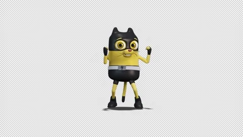 Cat Thomas boxing Video Loop and Alfa Channel 库存影片 163284318