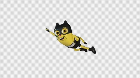 Cat Thomas fly Video Loop and Alfa Channel 库存影片 163284378