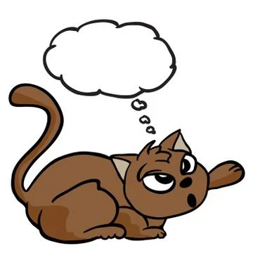 Cat with thought bubble Stock Illustration