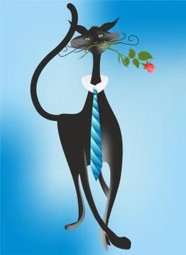 Cat in a tie Stock Illustration