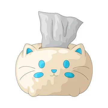 Cat tissue box illustration Illustration