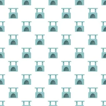Cat tower furniture pattern creating a seamless background 스톡 일러스트