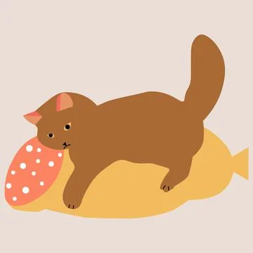 Cat on a treat. Stock Illustration