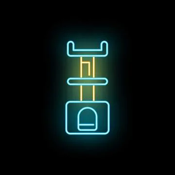 Cat tree condo neon glowing light icon Stock-Illustration