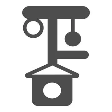 Cat tree house with ball, scratching post solid icon, pets concept, pet Illustrazione stock