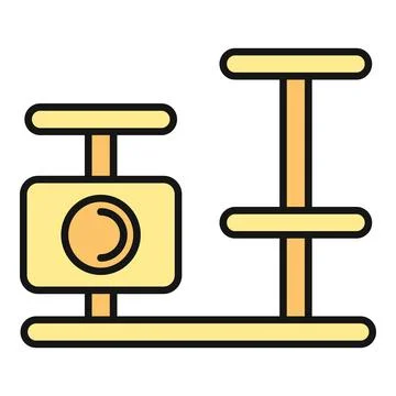 Cat tree icon providing pet play and scratching opportunities Stock Illustration