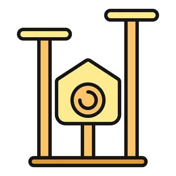 Cat tree icon providing play and rest space for pets 스톡 일러스트