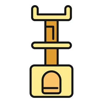 Cat tree icon providing play and rest space Stock Illustration