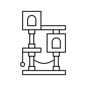 Cat tree line icon vector illustration Stock Illustration