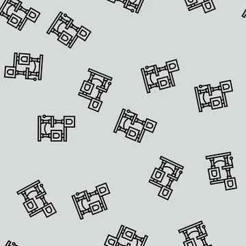 Cat tree line seamless pattern 스톡 일러스트