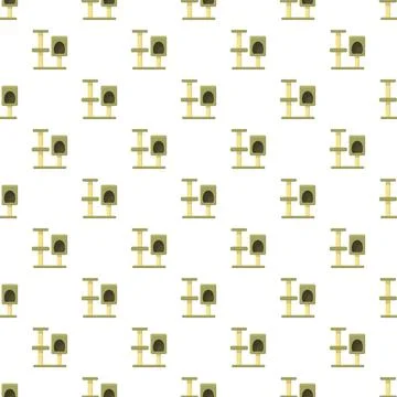 Cat tree pattern wallpaper for pet shop design Illustrazione stock