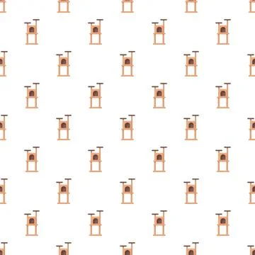 Cat tree repeating pattern providing pet playhouse furniture Stock Illustration