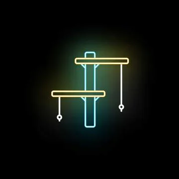 Cat tree scratcher neon glowing icon illustration Stock Illustration