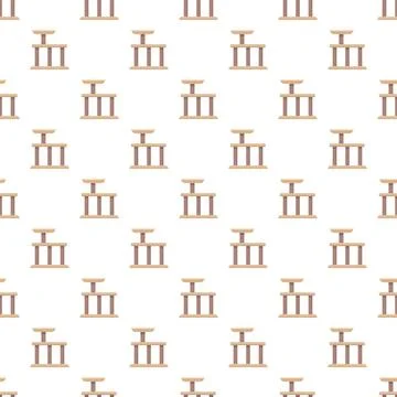 Cat tree scratcher tower seamless pattern background Stock Illustration