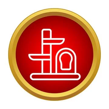 Cat tree scratching post house icon symbol Stock Illustration