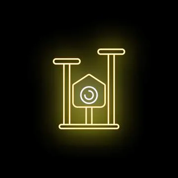 Cat tree scratching post neon glow icon Stock Illustration