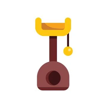 Cat tree scratching post providing hours of fun for your feline friend Stock Illustration