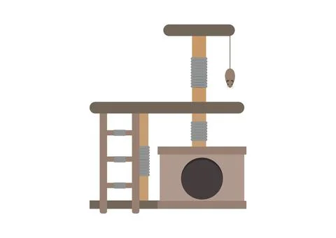 Cat Tree Tower In flat Style Isolated Vector Illustration Illustrazione stock