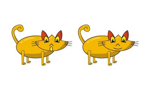 Cat with two expressions Stock Illustration